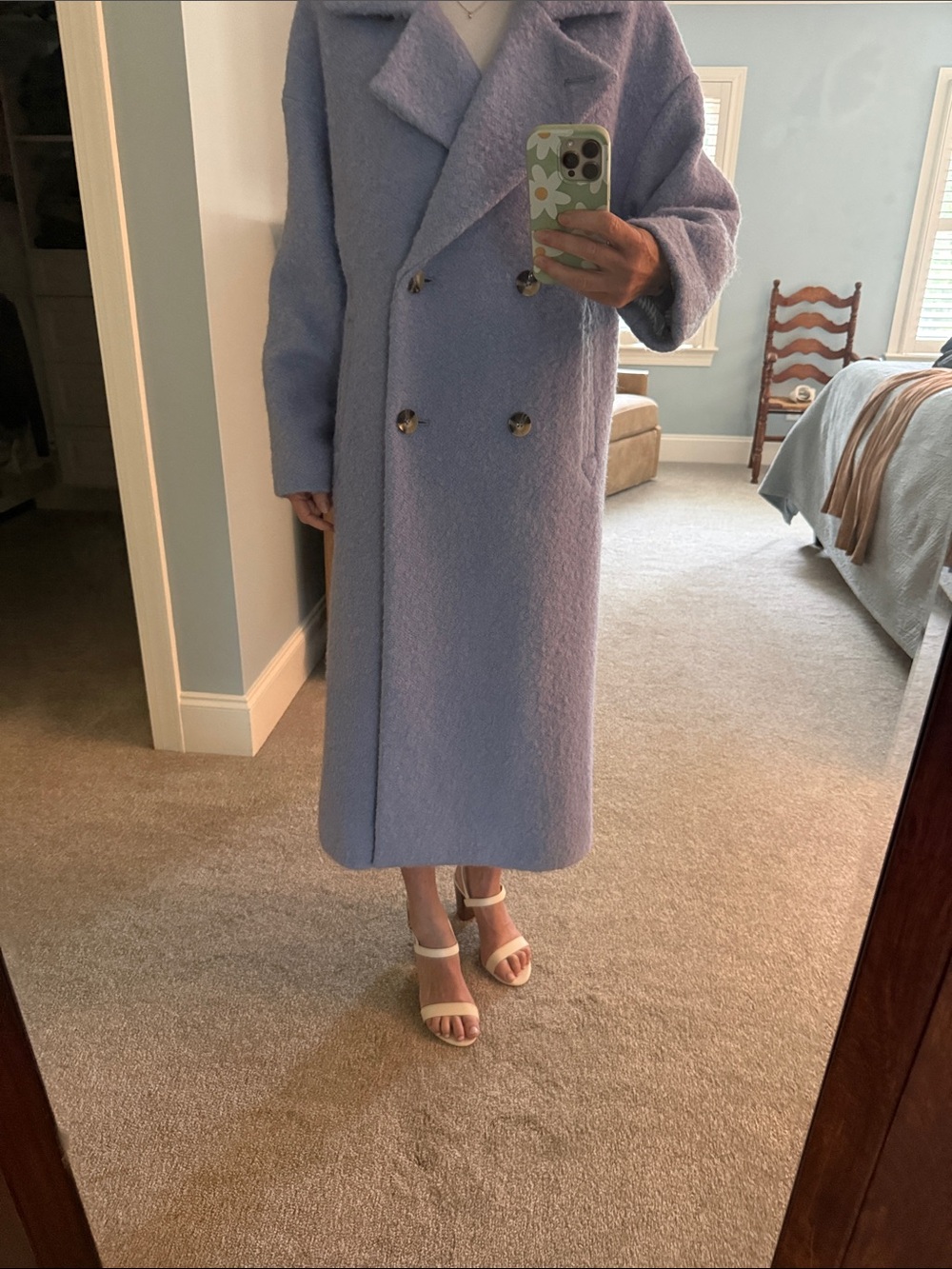 Never Worn Anthropologie Lavender Double-Breasted Long Pea Coat
